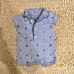 Janie and Jack Blue Striped One Piece